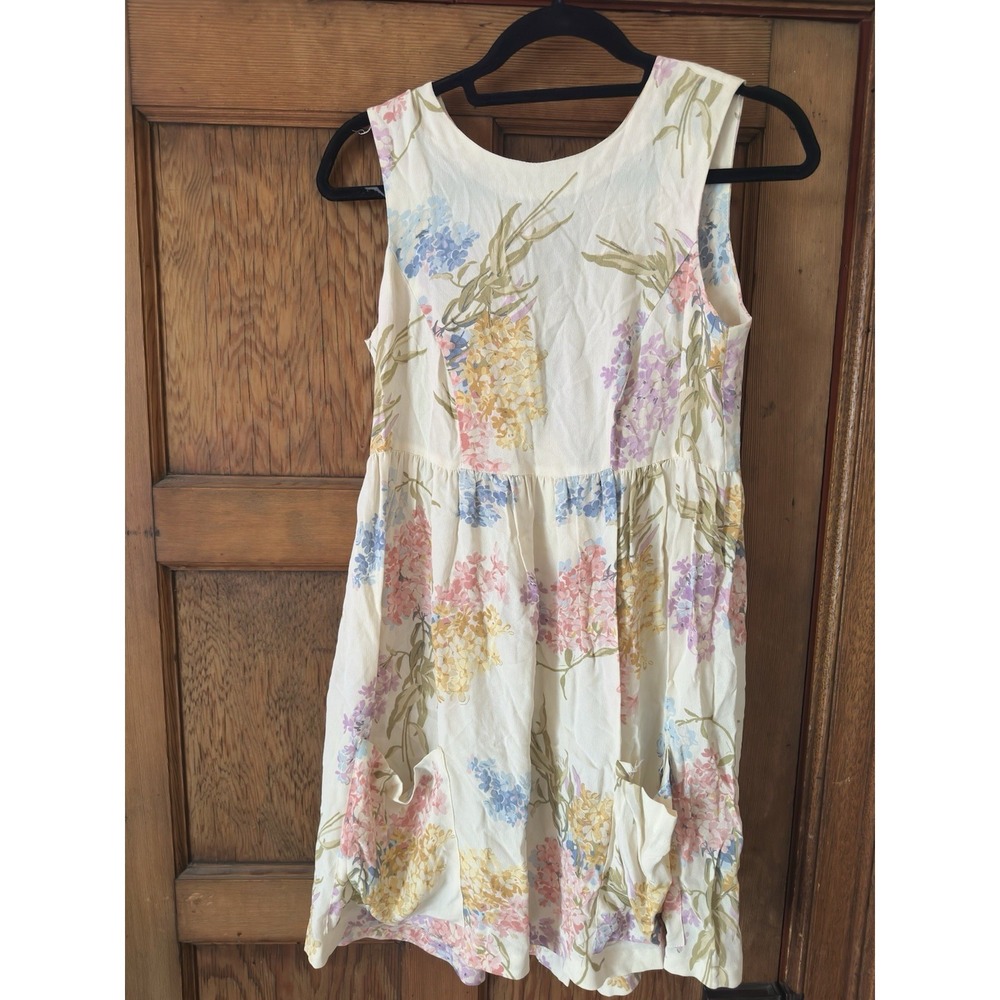 Vintage 90's Betsey Johnson Spring Floral Dress Tie Back Mini M